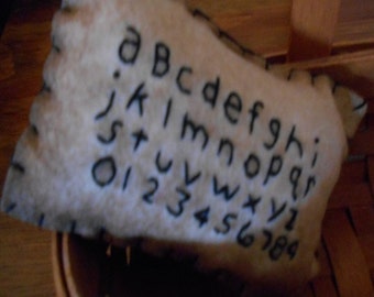 Alphabet wool felt blend bowl filler pillow