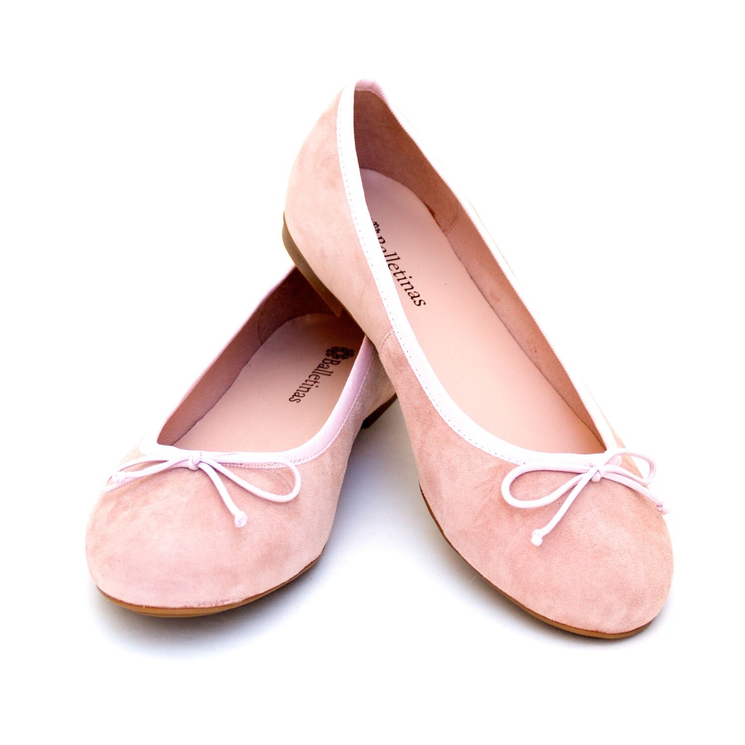 Pink Leather Shoes Light Pink Ballerina Shoe Flat By