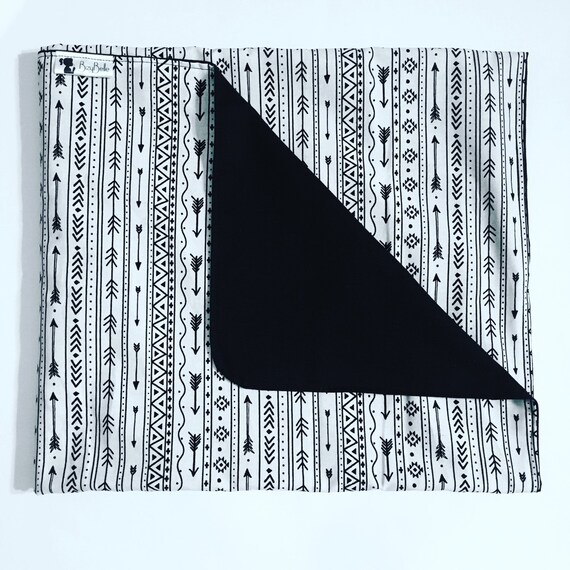 Black White Tribal Baby Blanket Arrow Tribal Summer by BizyBelle