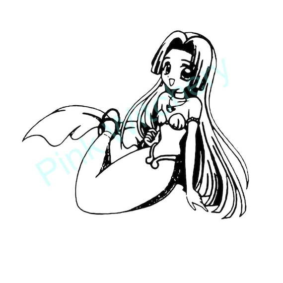 Anime Princess Mermaid Svg File for Cricut Mermaid by ...