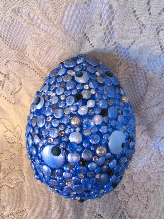Items similar to Ice Blue Paper Mache Dragon Egg on Etsy