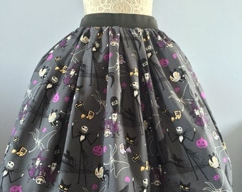 Ladies or girls Nightmare before Christmas full skater style skirt