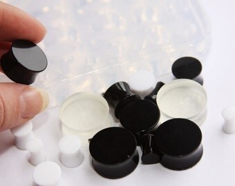 Multi Ear gauges and ear tunnels clear silicone mold for Make at home resin plugs : 4mm 5mm 6mm 8mm 10mm 12mm 16mm 18mm 20mm.(A53)