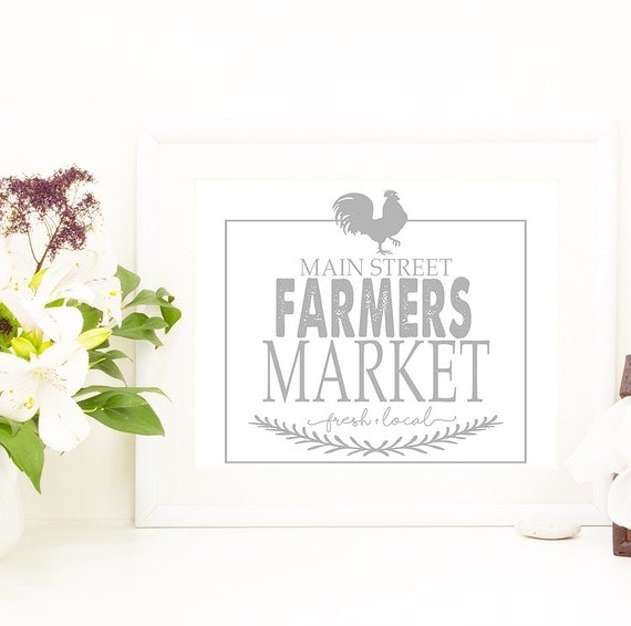 Farmers Market Printable Wall Art Prints 8x10 Kitchen