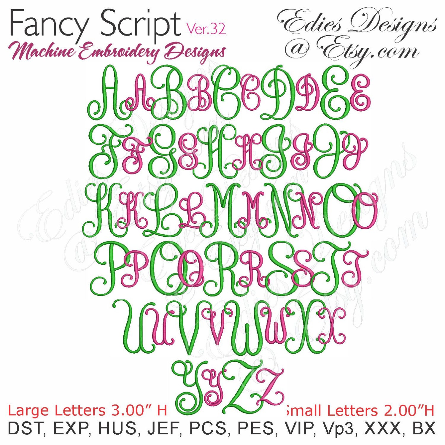 fancy script embroidery font generator