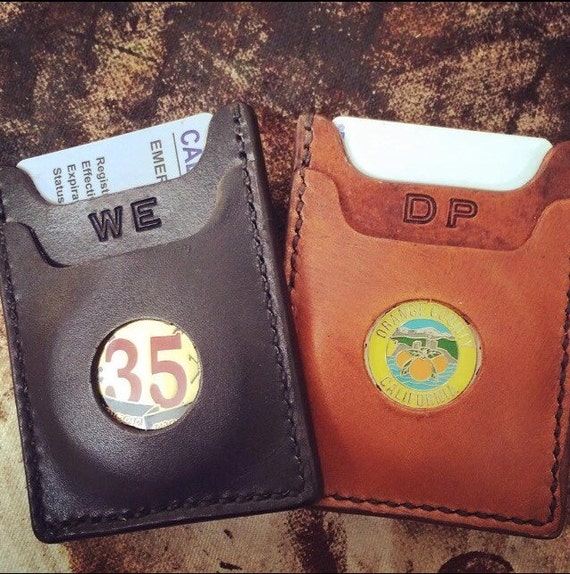 Challenge Coin Wallet with customized initials