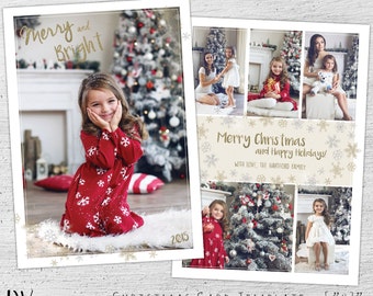Photo Christmas Cards, Holiday Photo Postcard, Christmas Photo Card, Christmas Card Templates, Photoshop Template, Photographer, Glitter