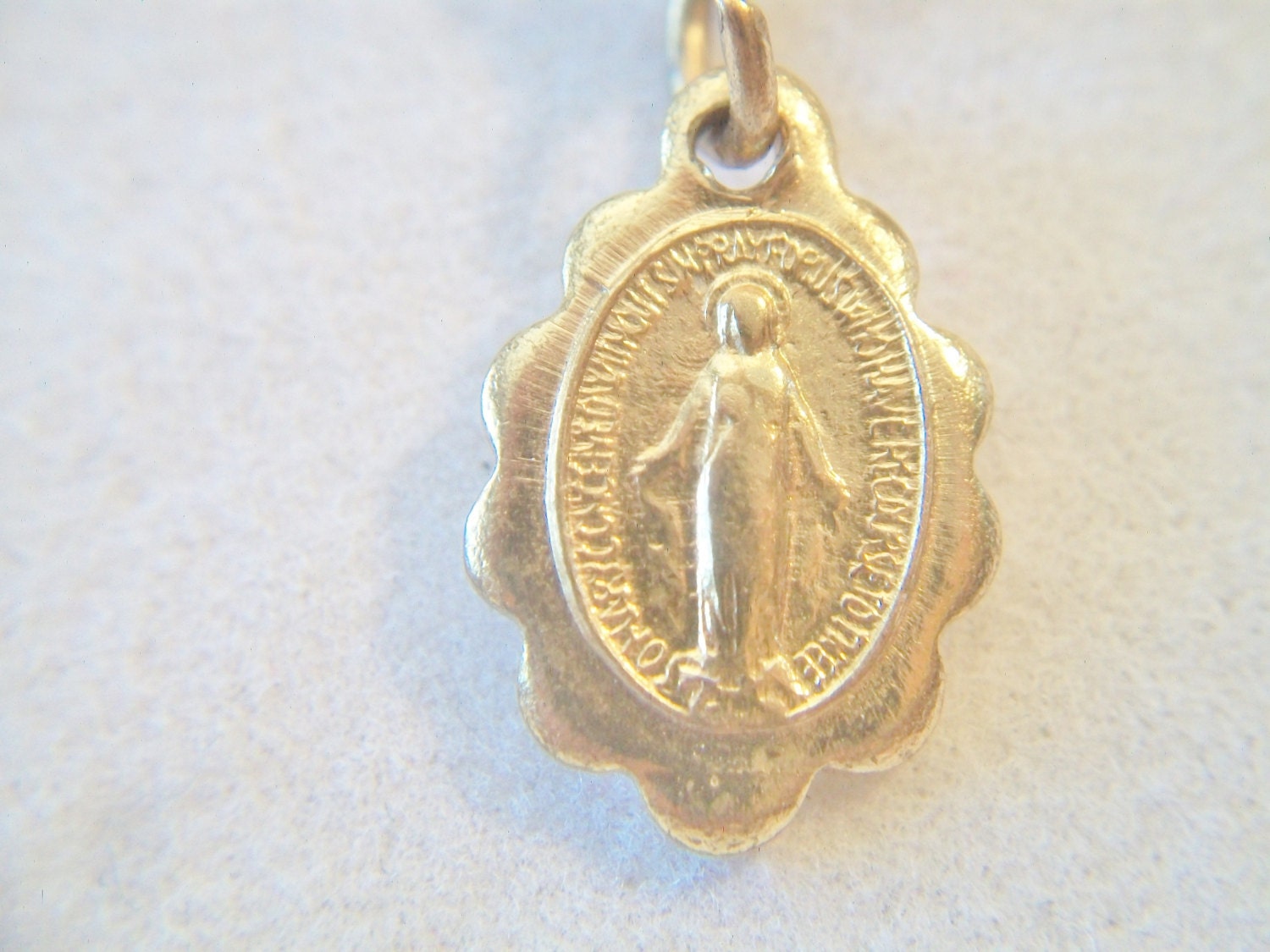 Religious Medallion Necklace Religious Jewelry Gold Tone