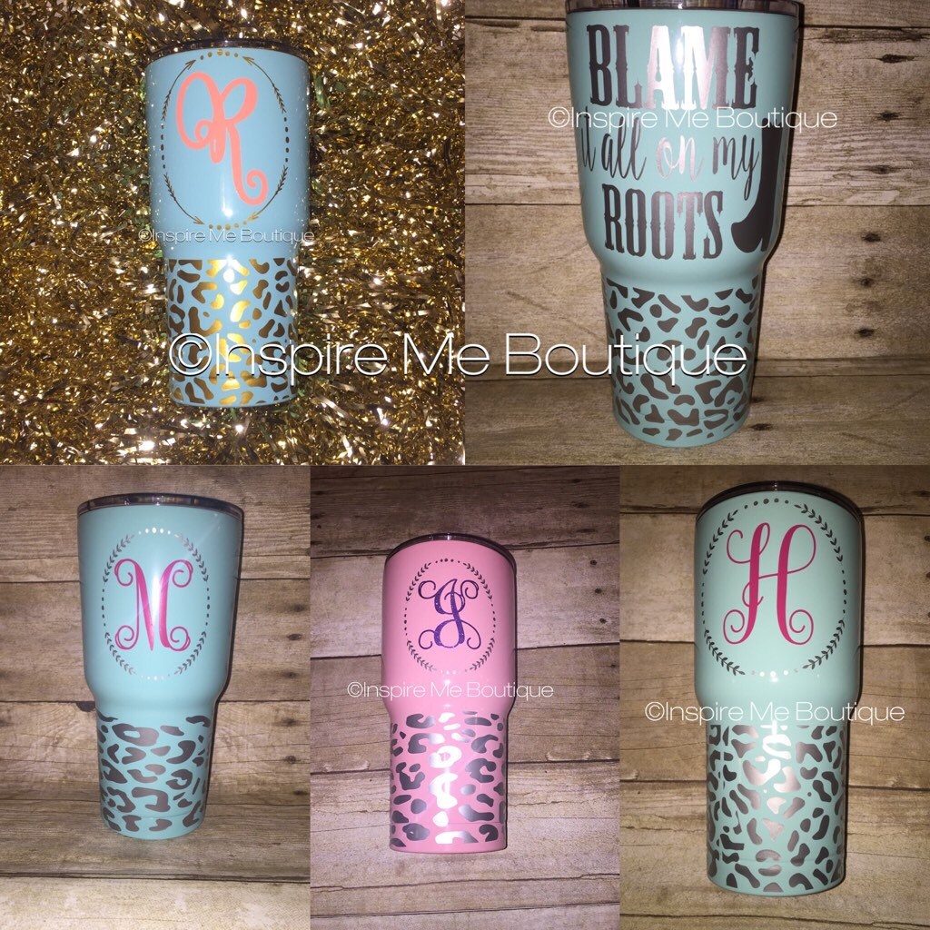 30 ounce tumbler cheetah cup decal personalized