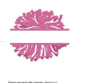 Split Pom Pom Embroidery Design, Cheerleading pom pom, Cheerleader tools, Cheer Mom, Competitive Cheer, Split Embroidery Design