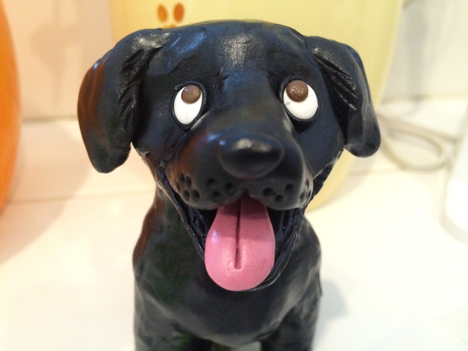 black lab dog figurine