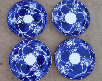 Vintage Blue and White Mexican Pottery Plates