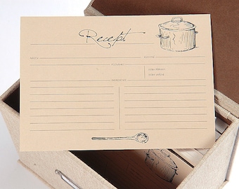 Recipe cards Cloth set 50 pcs