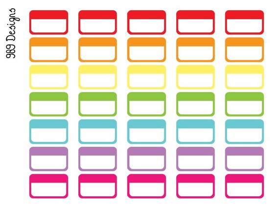 Printable Rainbow & White Half Boxes Instant Digital