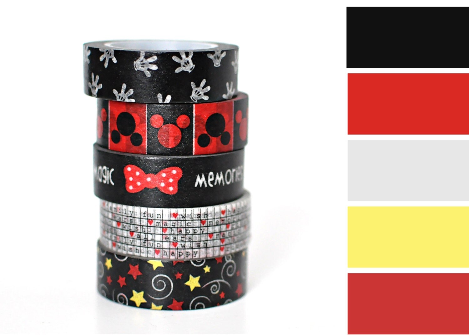 5 Roll Disney Washi Tape Set for Scrapbooking Japanese Tape
