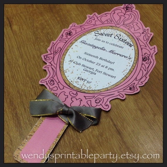 Princess Mirror Invitation Template 6