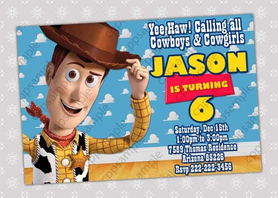 Items similar to Woody Birthday Invitation - Toy Story Birthday Party ...