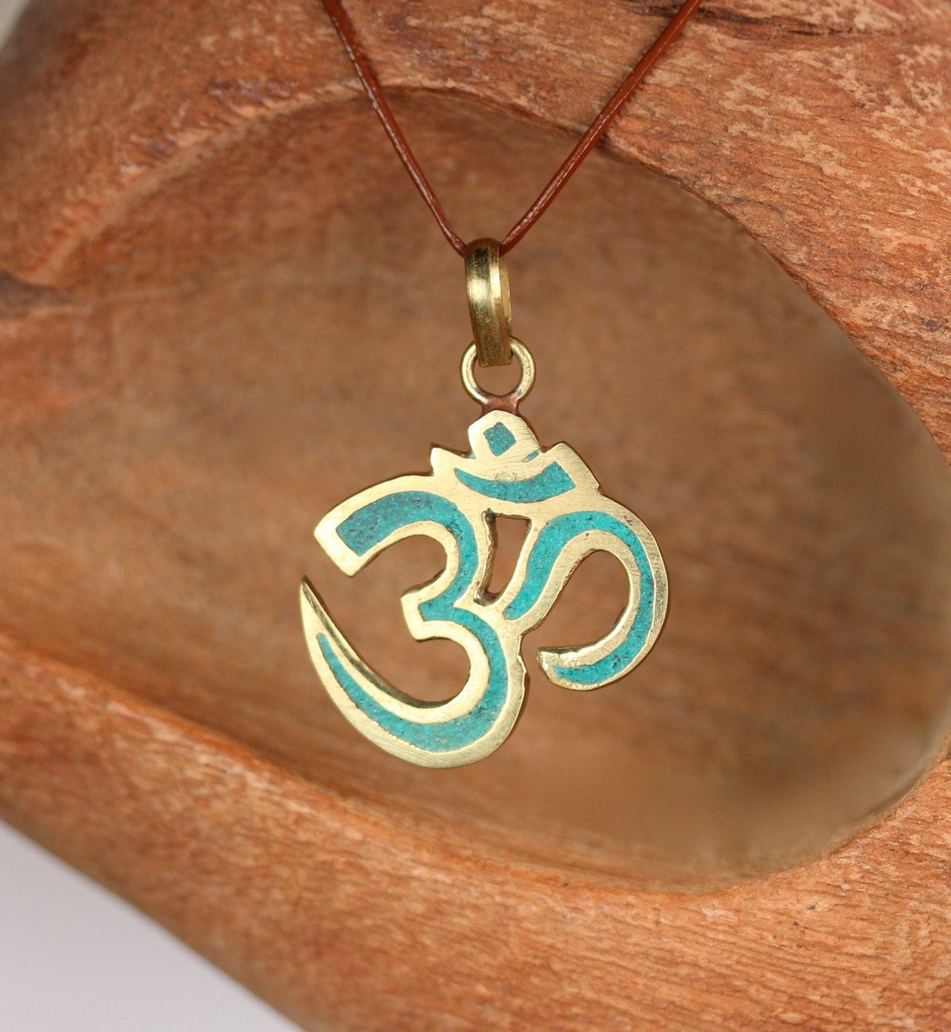 Tibetan ohm necklace turquoise ohm necklace gold ohm