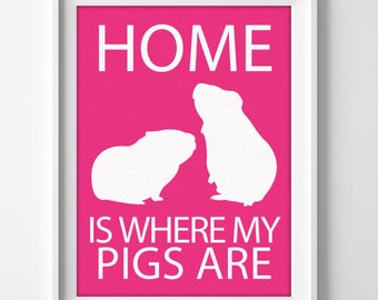 8x10" Guinea Pig Art, Guinea Pig Print, Guinea Pig Gift, Cavy Pet, Minimalist Pet Art, Pet Wall Art Print, Exotic Pet, Small Pet Gift