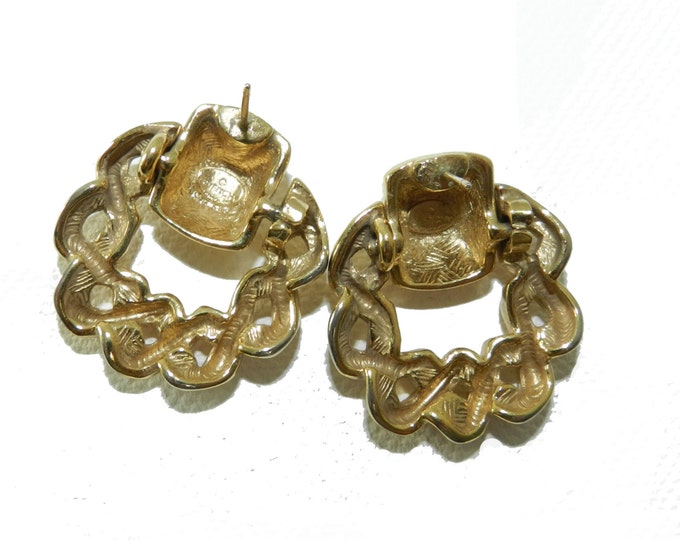 Givenchy Signed Earrings, Givenchy Door Knocker Earrings, Fashion Runway, Couture, Vintage Jewelry Jewellery, Gold Plated