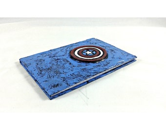 Captain America mixed media blank journal