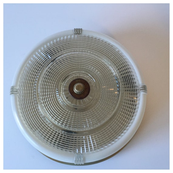 Vintage Glass Light Fixture Mid Century Ceiling Light