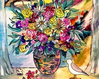 Items similar to BREAKFAST TABLE, art print 