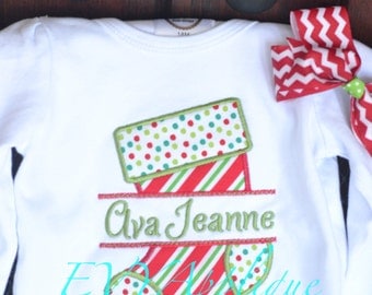 Girls Christmas Shirt PERSONALIZED, girls christmas tee, Christmas girls shirt with name! Personalized Christmas stocking baby girl