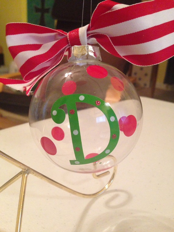 Monogram Ornament clear Christmas ornament