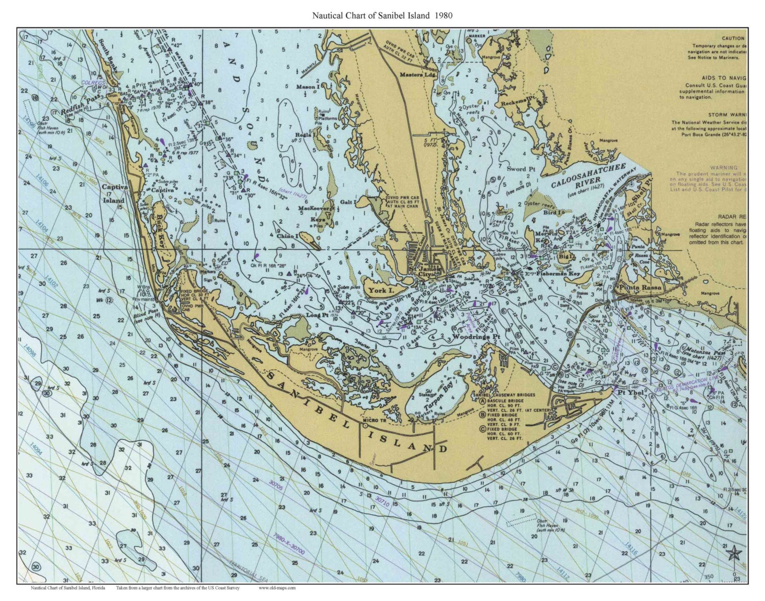 Sanibel Island 1980 Nautical Map - Il Fullxfull.1052483843 4olx 