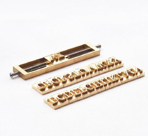 Customized 26 Alphabet Letter Brass leather stamp with holder