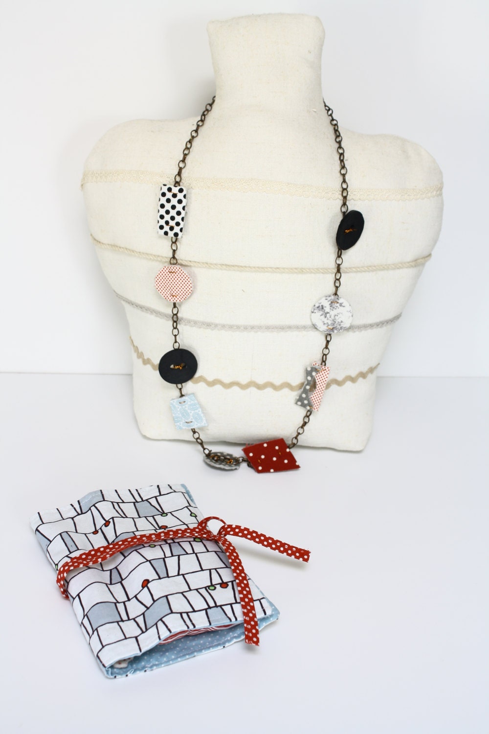 Pattern Travel jewelry case fabric jewelry case fabric jewelry roll pattern from