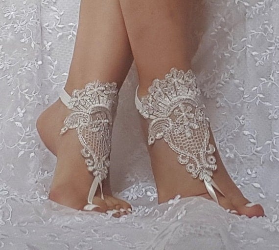 Free ship ivory silver cord wedding barefoot sandles wedding prom party steampunk bangle beach anklets bangles bridal bride bridesmaid
