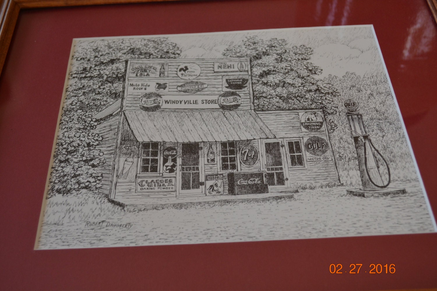 Robert Daugherty Signed Print Pencil Ink Drawing Sketch