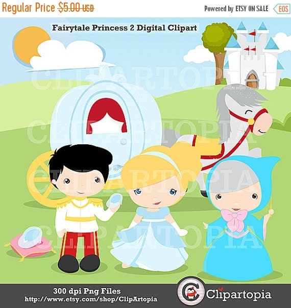 50% OFF SALE Fairytale Princess 2 Digital Clipart For Personal And Commercial Use / INSTANT Download Il_570xn