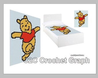 Winnie the Pooh PDF Chart, C2C crochet Graph, Instant Download, No.005