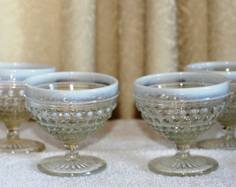 Anchor Hocking Moonstone Opalescent Sherbet Glasses