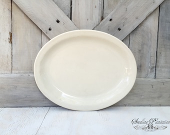 White Ironstone Serving Platter, Ironstone Dishes, Ironstone Plate, Serving Platter, White Dishes, French Country Shabby Chic Farmhouse