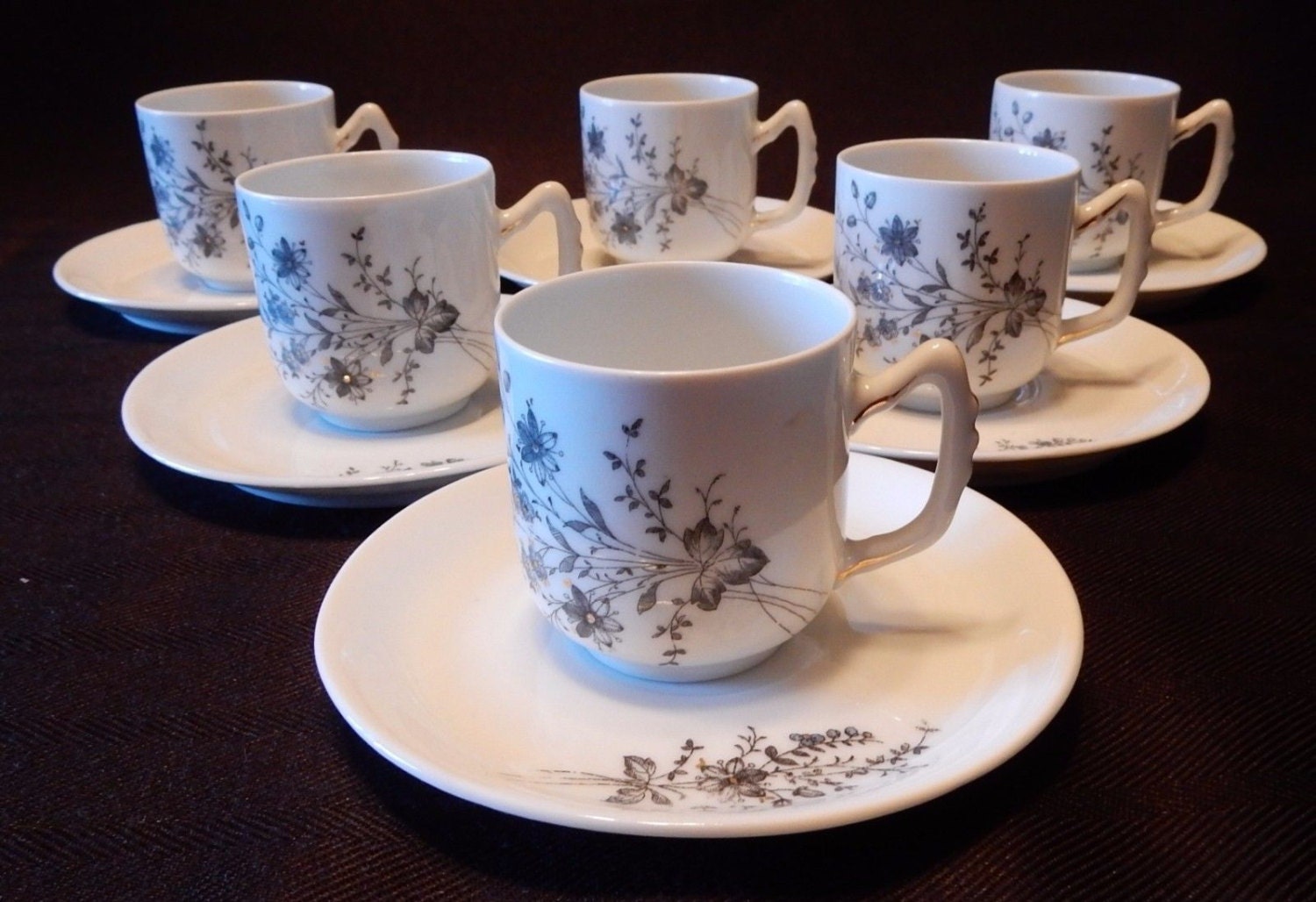 Demitasse Cups and Saucers Set Six 6 Cups and by MountainShine