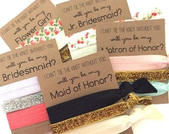 Will you be my Bridesmaid | Bridesmaid Proposal | Bridesmaid Gift Hair Tie Favors | To have and to hold your hair back