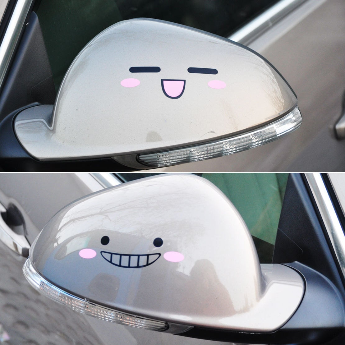 Rear View Mirror Decal Smiley Face Decal Cute by TheRockingJay
