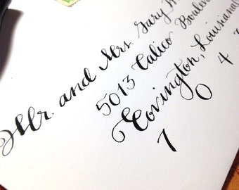 Calligraphy Wedding Invitation Addressing, Wedding Addressing, Hand Calligraphy Envelope Address - Sample - "Calico" style