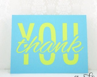 CLEARANCE 50% off- Thank You Cards, Thank You Notes, Bright Thank You Card, Unique Handmade Card, Greeting Cards