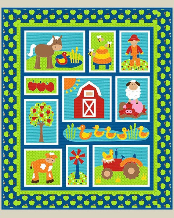 items-similar-to-fun-on-the-farm-quilt-kit-kids-quilt-on-etsy