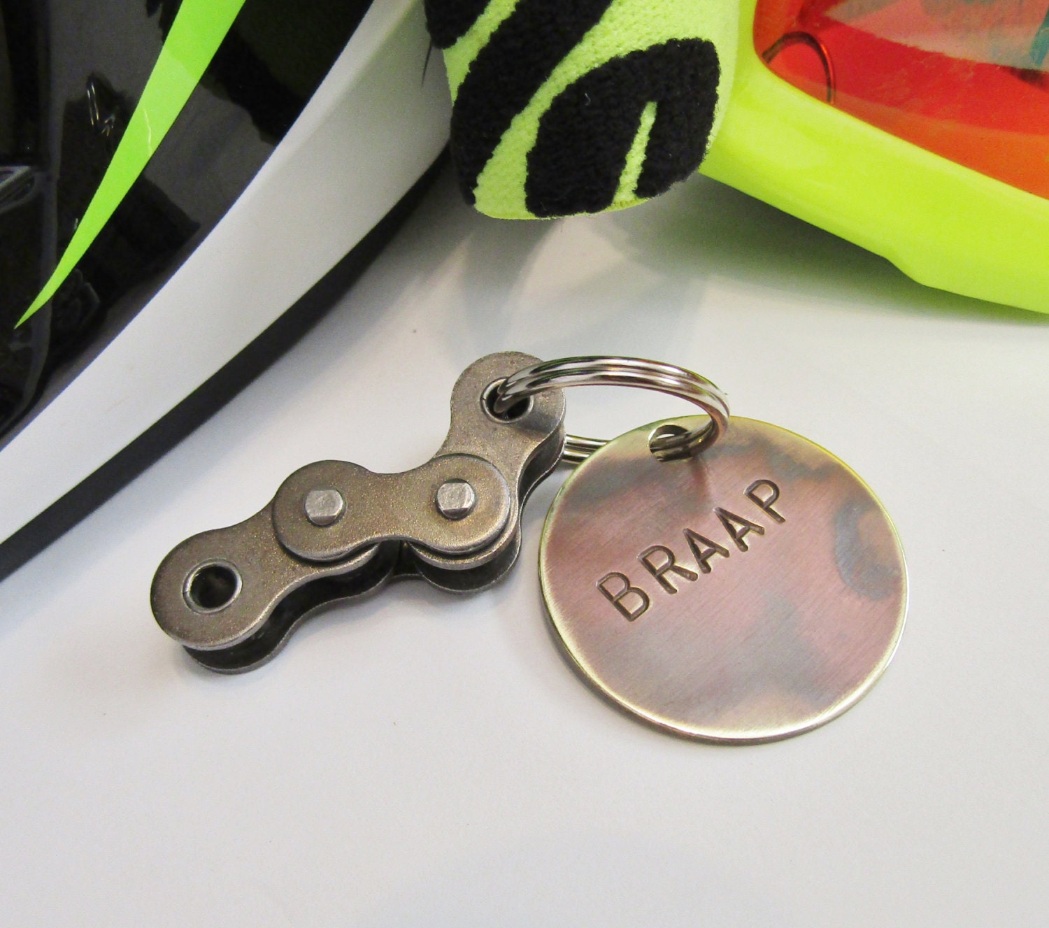 Motorcycle Keychain Motorbike Keyring by CandTCustomLures on Etsy