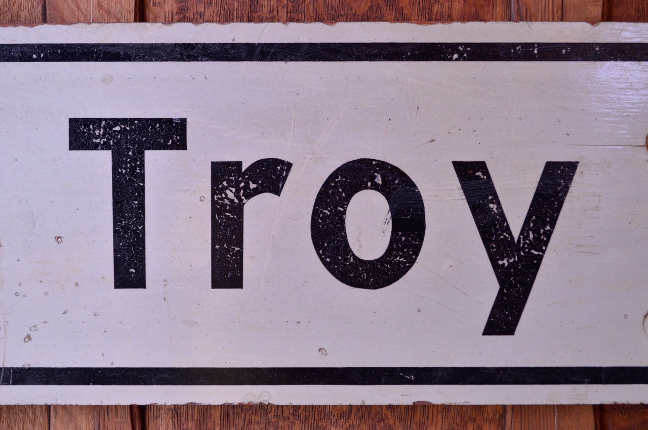 Large East Troy Road Sign Wooden Street Sign East Troy