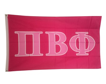 Pi Beta Phi Dark Pink/Light Pink Letter Flag 3' x 5'