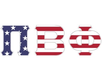 Pi Beta Phi USA Letter Sticker Outside Car/Computer - Exclusive