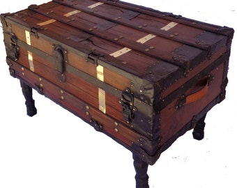 Antique Steamer Trunk/Coffee Table