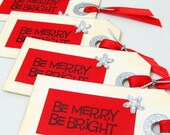 Holiday Gift Tags - Christmas Gift Tags - Set of 4 Gift Tags - Be Merry Be Bright - Red Tags - Red and Silver Tags - Holiday Gift Giving Holiday Gift Tags - Christmas Gift Tags - Set of 4 Gift Tags - Be Merry Be Bright - Red Tags - Red and Silver Tags - Holiday Gift Giving
